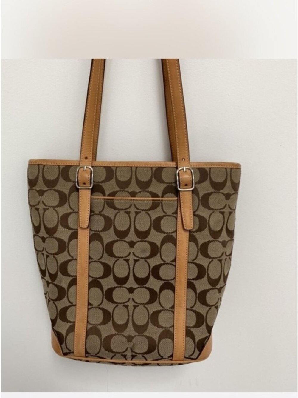 Coach 6612 Medium Signature Canvas Leather City Tote Shoulder Bag Handbag